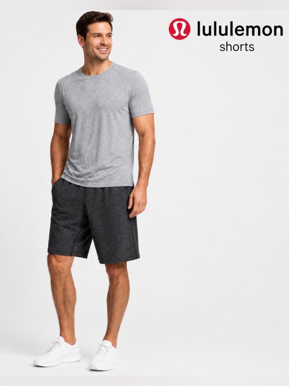 Lululemon Shorts Men’s Small Gray Blue Athletic Unlined Gym Athleisure Training